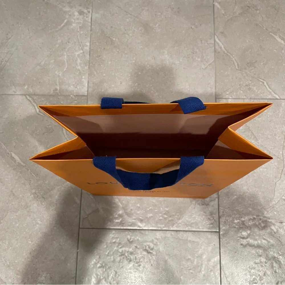 orange louis vuitton designer luxury small shopping gift paper bag